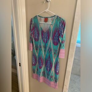 Tracy N 3/4 sleeve colorful sheath dress